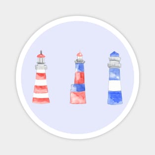 Watercolor Beach Lighthouses Magnet